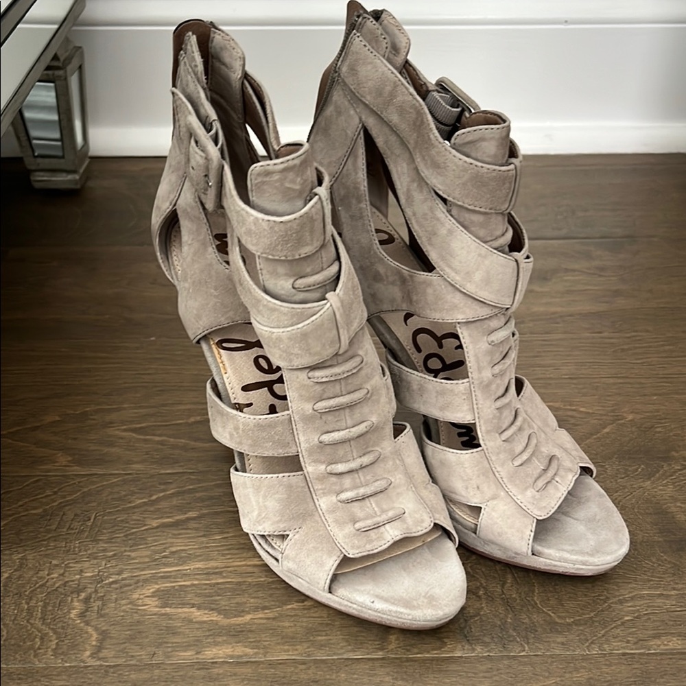 Sam Edelman Emlyn Putty Suede Gladiator Heels